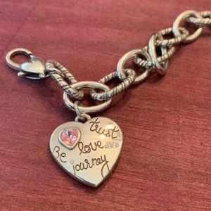 Brighton 2019  Breast Cancer Double Sided Heart Bracelet in Brighton Gift Tin